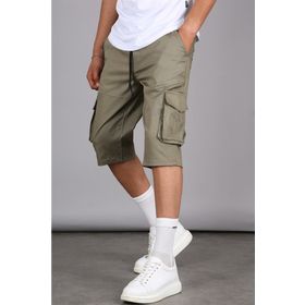 Madmext 5473 Haki Basic Kargo Cep Erkek Kapri Şort
