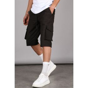 Madmext 5473 Siyah Basic Kargo Cep Erkek Kapri Şort