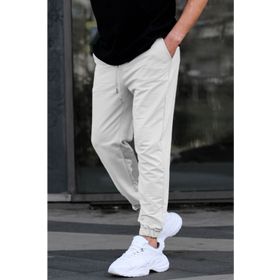 Madmext 5494 Basic Paçası Lastikli Boyalı Gri Erkek Eşofman