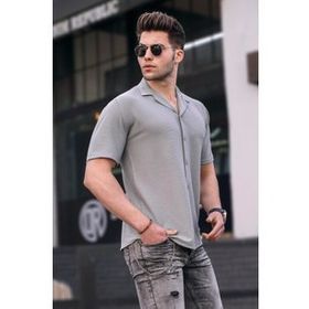 Madmext 5500 Boyalı Gri Erkek Gömlek