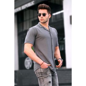 Madmext 5500 Kısa Kollu Kahverengi Erkek Gömlek