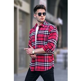 Madmext 5553 Kırmızı Regular Fit Oduncu Gömlek