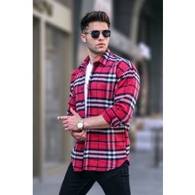 Madmext 5553 Kırmızı Regular Fit Oduncu Gömlek