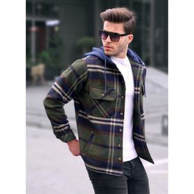 Madmext 5577 Kapüşonlu Ekoseli Oduncu Erkek Gömlek