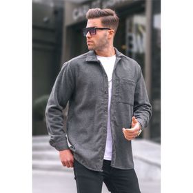 Madmext 5580 Antrasit Regular Fit Oduncu Erkek Gömlek