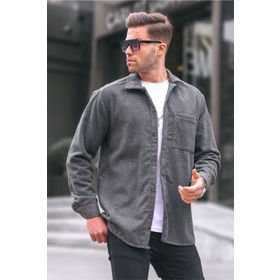 Madmext 5580 Antrasit Regular Fit Oduncu Erkek Gömlek