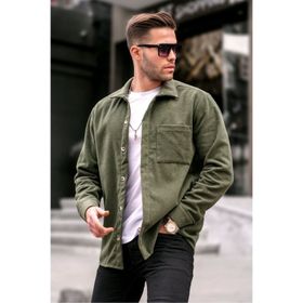 Madmext 5580 Haki Regular Fit Oduncu Erkek Gömlek