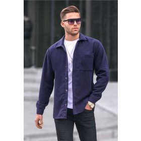 Madmext 5580 Lacivert Regular Fit Oduncu Erkek Gömlek