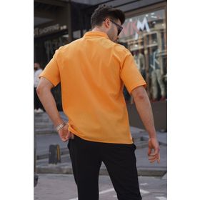 Madmext 5598 Hardal Basic Kısa Kollu Erkek Gömlek