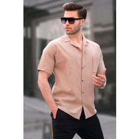 Madmext 5598 Vizon Basic Kısa Kollu Erkek Gömlek
