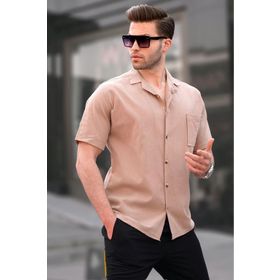 Madmext 5598 Vizon Basic Kısa Kollu Erkek Gömlek
