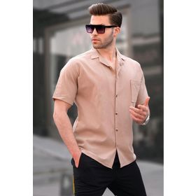 Madmext 5598 Vizon Basic Kısa Kollu Erkek Gömlek
