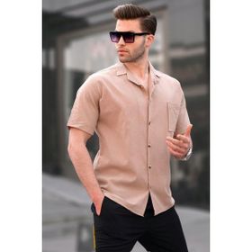 Madmext 5598 Vizon Basic Kısa Kollu Erkek Gömlek
