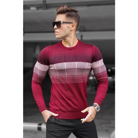 Madmext 5608 Bordo Bisiklet Yaka Erkek Kazak