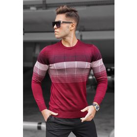 Madmext 5608 Bordo Bisiklet Yaka Erkek Kazak