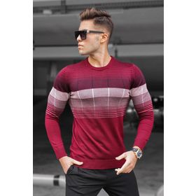Madmext 5608 Bordo Bisiklet Yaka Erkek Kazak