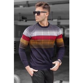 Madmext 5608 Lacivert Bisiklet Yaka Erkek Kazak