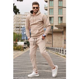 Madmext 5633 Bej Erkek Eşofman Takımı