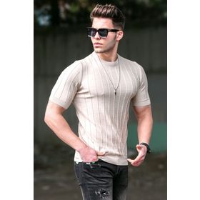 Madmext 5684 Erkek Bej T-shirt