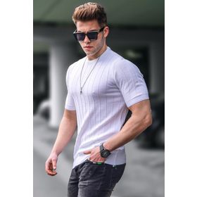 Madmext 5684 Erkek Beyaz T-shirt