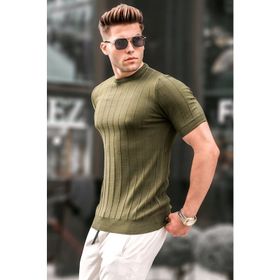 Madmext 5684 Erkek Haki Tişört