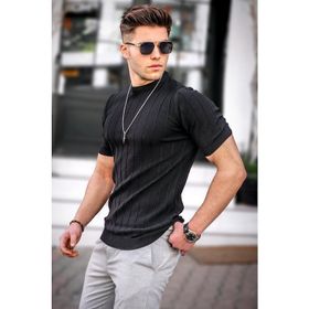 Madmext 5684 Erkek Siyah T-shirt