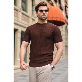 Madmext 5684 Kahverengi Erkek T-shirt