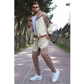 Madmext 5697 Bej Erkek Eşofman Takımı
