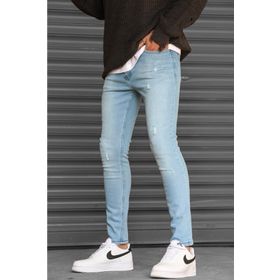 Madmext 5712 Skinny Fit Buz Mavisi Erkek Jean