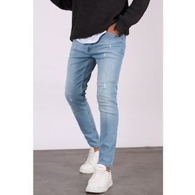 Madmext 5712 Skinny Fit Buz Mavisi Erkek Jean