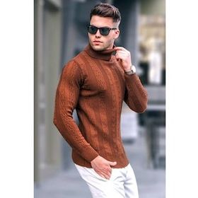 Madmext 5769 Camel Erkek Triko Kazak