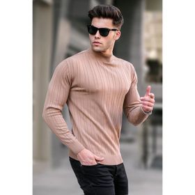 Madmext 5786 Bej Erkek Triko Kazak
