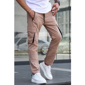Madmext 5791 Bej Kargo Cep Jogger Pantolon