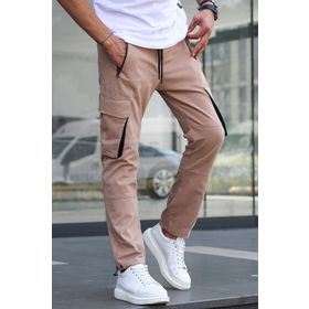 Madmext 5791 Bej Kargo Cep Jogger Pantolon