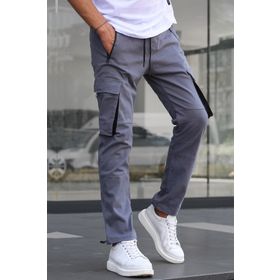 Madmext 5791 Füme Kargo Cep Erkek Jogger Pantolon