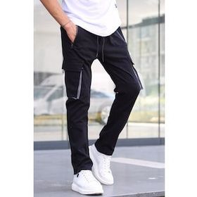 Madmext 5791 Siyah Kargo Cep Jogger Pantolon