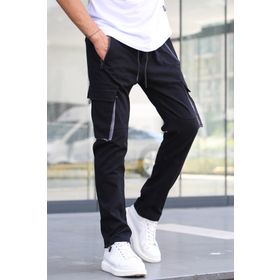 Madmext 5791 Siyah Kargo Cep Jogger Pantolon