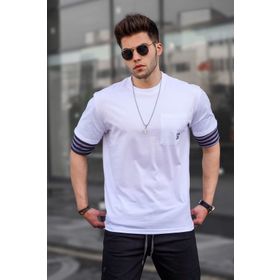 Madmext 5806 Erkek Beyaz T-shirt
