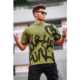Madmext 5811 Erkek Haki Desenli T-shirt