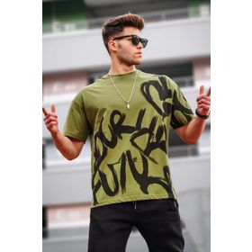 Madmext 5811 Erkek Haki Desenli T-shirt