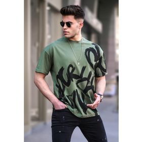Madmext 5811 Erkek Haki Desenli T-shirt