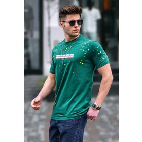 Madmext 5814 Erkek Baskılı Yeşil T-shirt