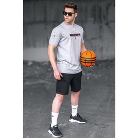 Madmext 5814 Gri Baskılı Erkek T-shirt