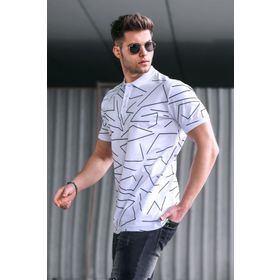 Madmext 5817 Erkek Polo Yaka Beyaz T-shirt