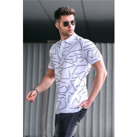 Madmext 5817 Erkek Polo Yaka Beyaz T-shirt