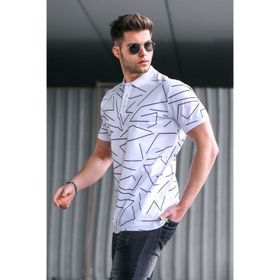 Madmext 5817 Erkek Polo Yaka Beyaz T-shirt
