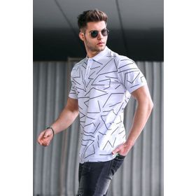 Madmext 5817 Erkek Polo Yaka Beyaz T-shirt