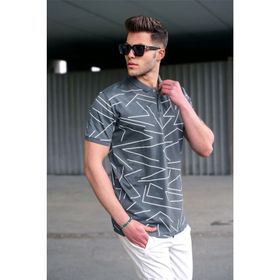 Madmext 5817 Erkek Polo Yaka Kırmızı Desenli T-shirt