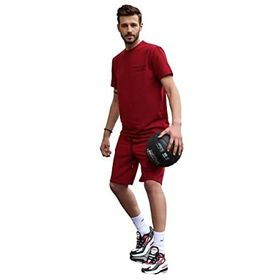 Madmext 5820 Bordo Baskılı Erkek Şort Takımı