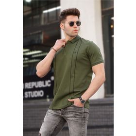 Madmext 5822 Erkek Polo Yaka Beyaz T-Shirt
